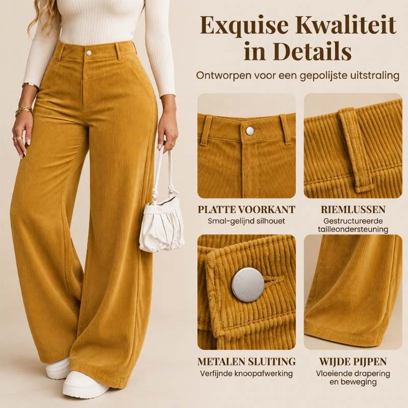 📢🎉50% korting!!!🛍️✨ Vrijetijdsbroek van corduroy voor dames met wijde pijpen