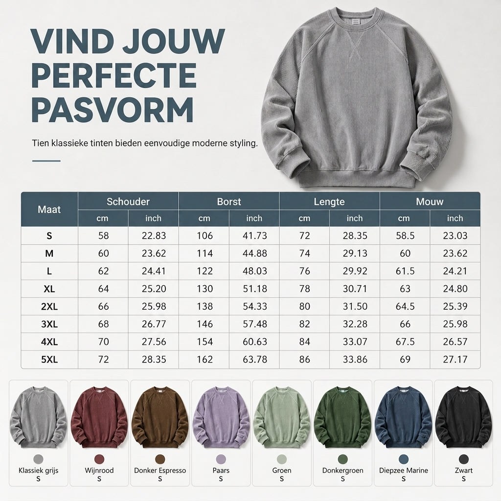 📢📢50% korting!!!🔥🔥Gratis verzending✈️Heren corduroy ronde hals lange mouwen pullover sweatshirt
