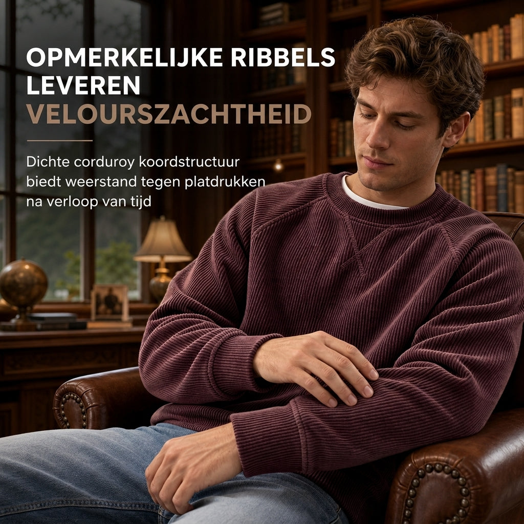 📢📢50% korting!!!🔥🔥Gratis verzending✈️Heren corduroy ronde hals lange mouwen pullover sweatshirt