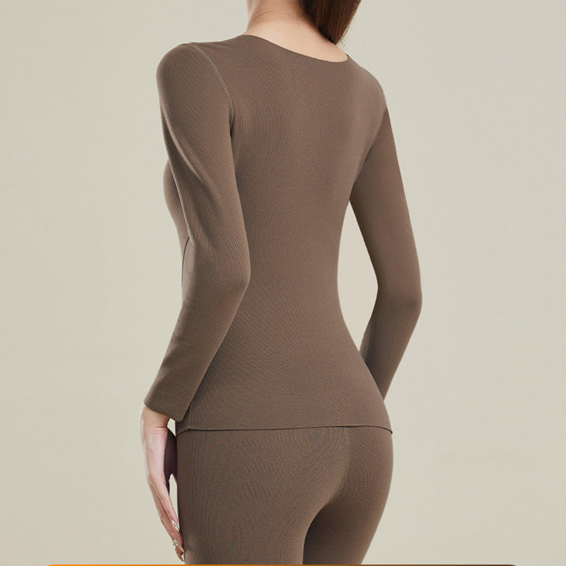 🤩 Haal het vandaag nog voordat het uitverkocht is!👇🎁Thermisch ondergoed set voor dames met ingebouwde beha