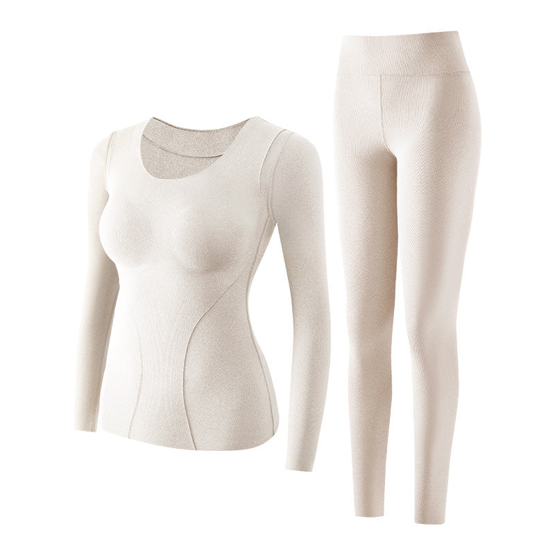 🤩 Haal het vandaag nog voordat het uitverkocht is!👇🎁Thermisch ondergoed set voor dames met ingebouwde beha