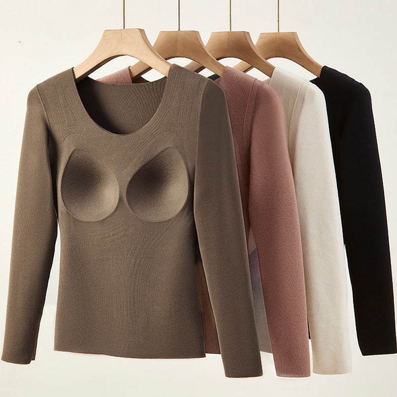 🤩 Haal het vandaag nog voordat het uitverkocht is!👇🎁Thermisch ondergoed set voor dames met ingebouwde beha