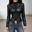 💋Geniet van een 30-daags probleemloos retourbeleid!✅️Dames slim-fit namaakleren jack