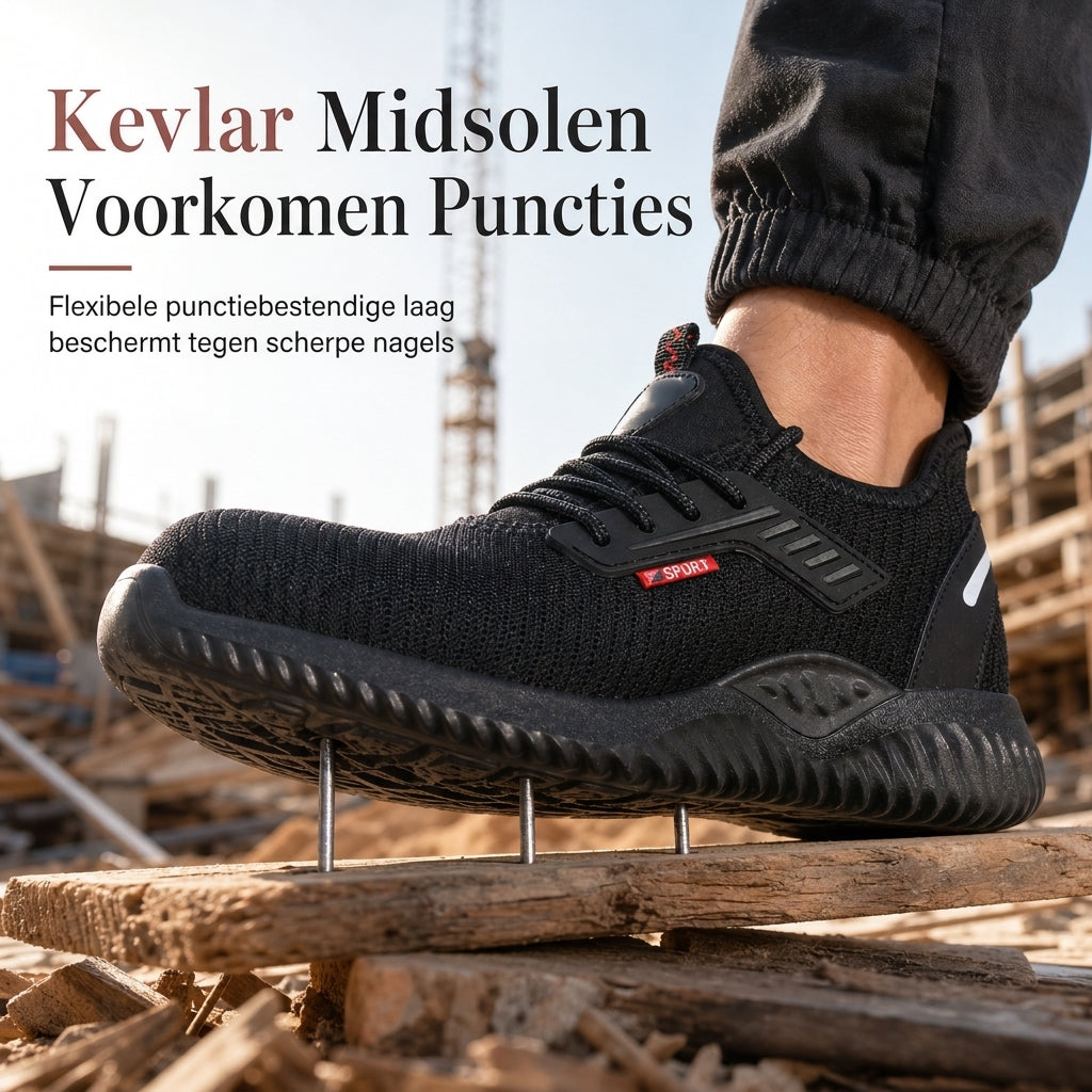 💖Hallo~ Mis het niet als je het leuk vindt🎁👍Veiligheidsschoenen met stalen neus voor heren. Ademende werkschoenen. Lichtgewicht. Prikresterende en beschermende schoenen