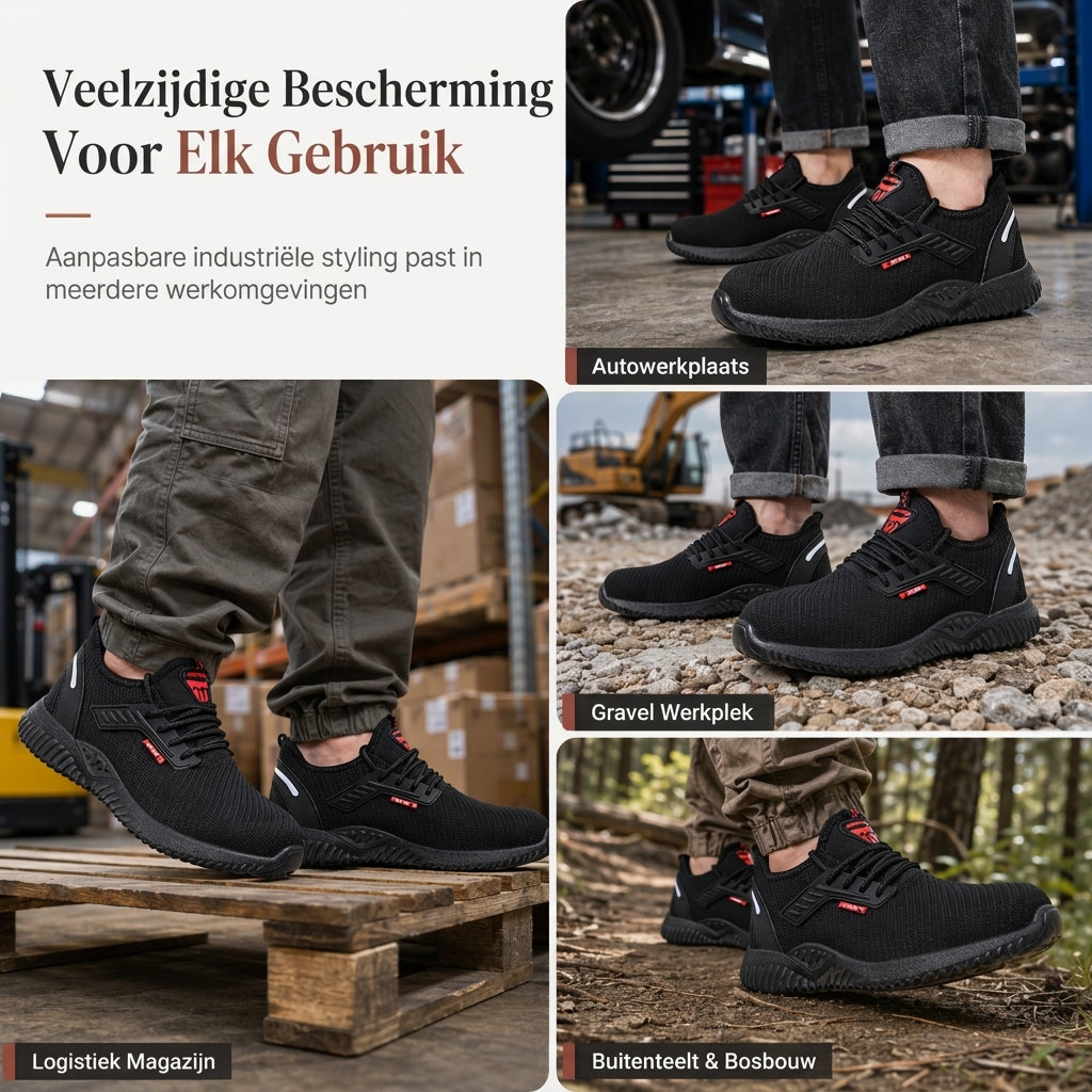 💖Hallo~ Mis het niet als je het leuk vindt🎁👍Veiligheidsschoenen met stalen neus voor heren. Ademende werkschoenen. Lichtgewicht. Prikresterende en beschermende schoenen