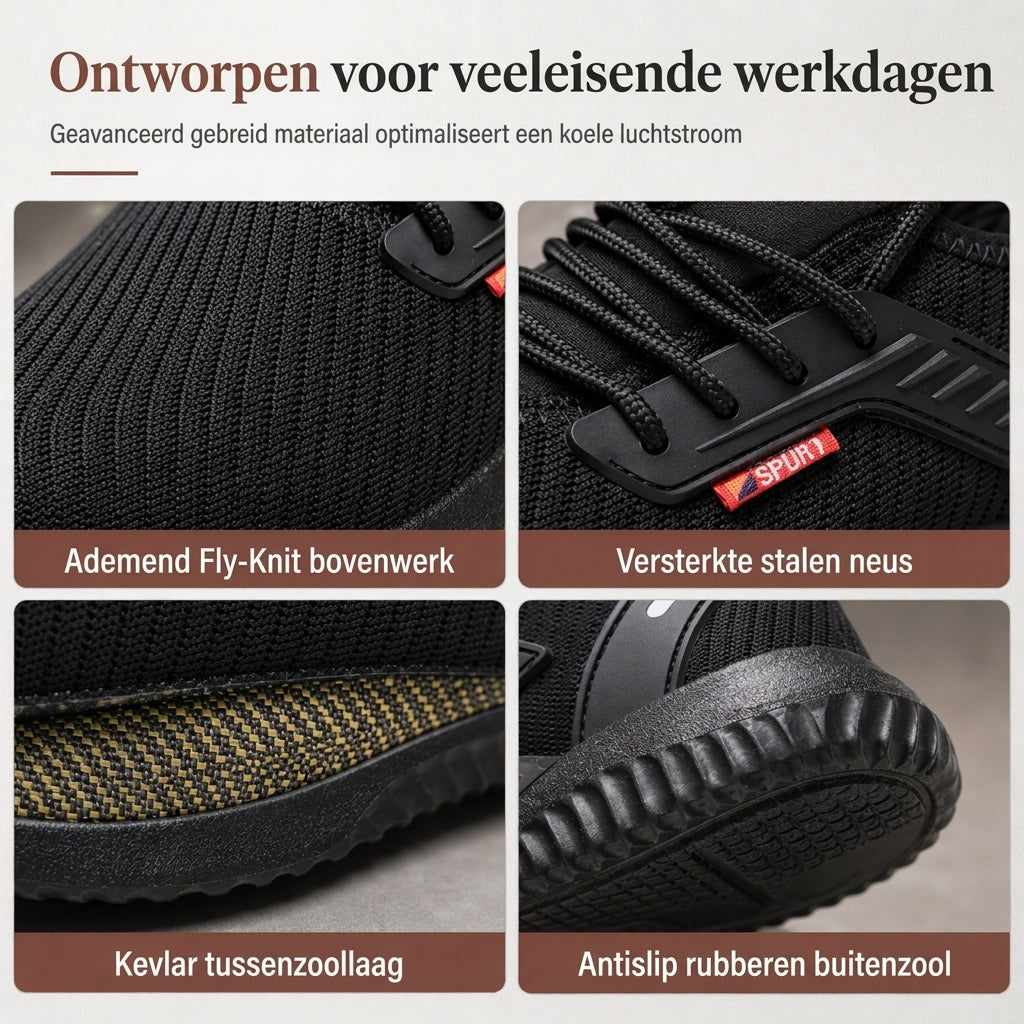 💖Hallo~ Mis het niet als je het leuk vindt🎁👍Veiligheidsschoenen met stalen neus voor heren. Ademende werkschoenen. Lichtgewicht. Prikresterende en beschermende schoenen