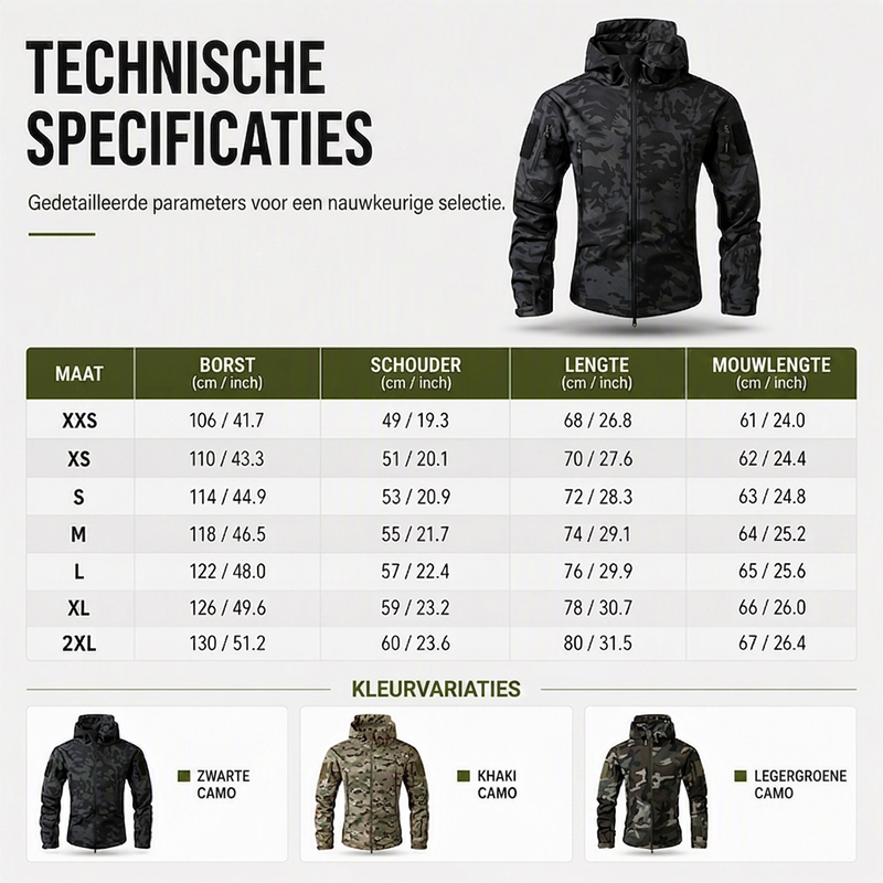 🚀Bespaar nu tijd & geld!😍Heren outdoor camouflage jack met capuchon