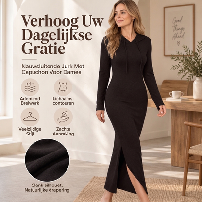 🚀Bespaar nu tijd & geld!😍Vrouwen Bodycon Jurk met Capuchon en Slim Fit