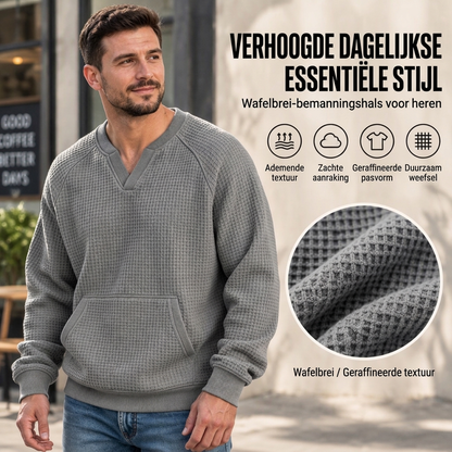 ✨Beperkte voorraad beschikbaar, mis het niet!🔥🔥✈️Heren Casual Wafelgebreid Sweatshirt