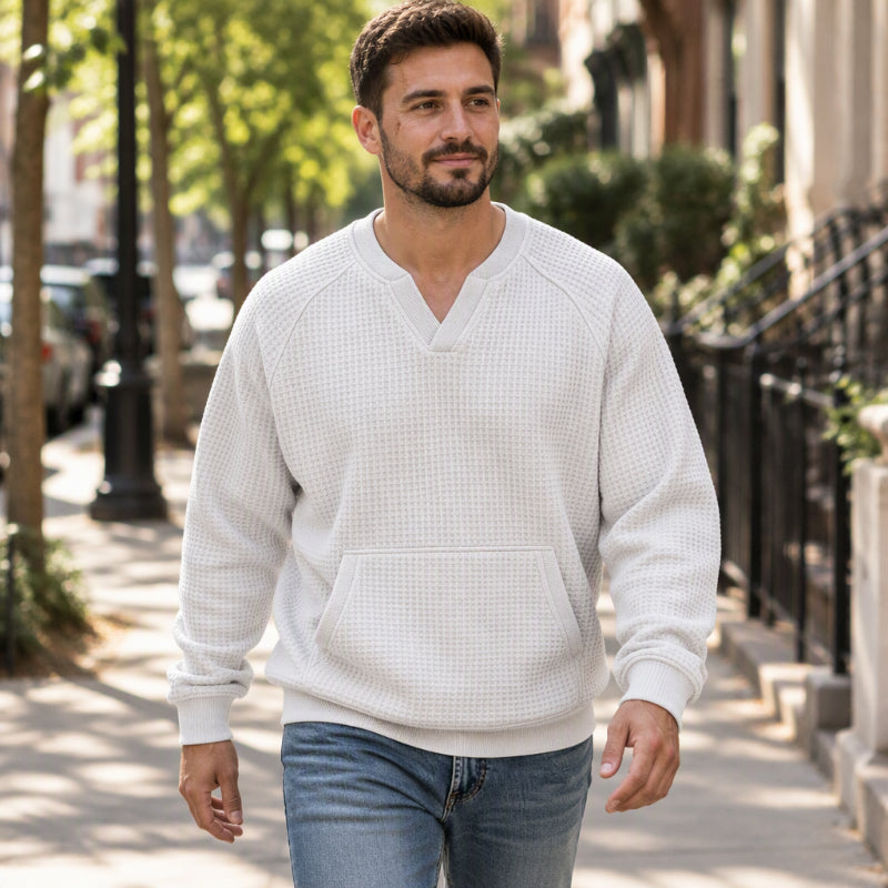 ✨Beperkte voorraad beschikbaar, mis het niet!🔥🔥✈️Heren Casual Wafelgebreid Sweatshirt