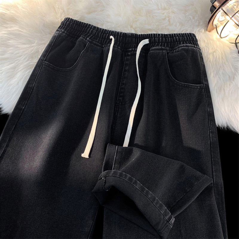 😍Koop meer, bespaar meer!🌸Dames warm gevoerde straight leg denim jeans