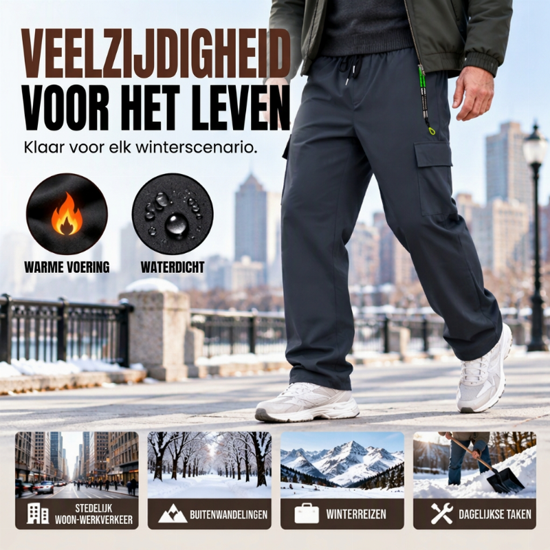 🎁👍Opruimingsuitverkoop🔥🔥🔥Waterdichte cargobroek voor heren met zachte voering
