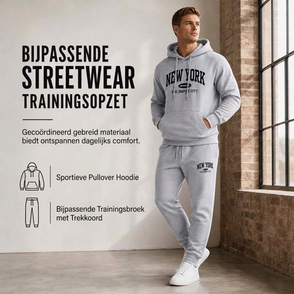 💖Hallo~ Mis het niet als je het leuk vindt🔥Gratis verzending✈️Heren Graphic Hoodie en Trainingsbroek Set