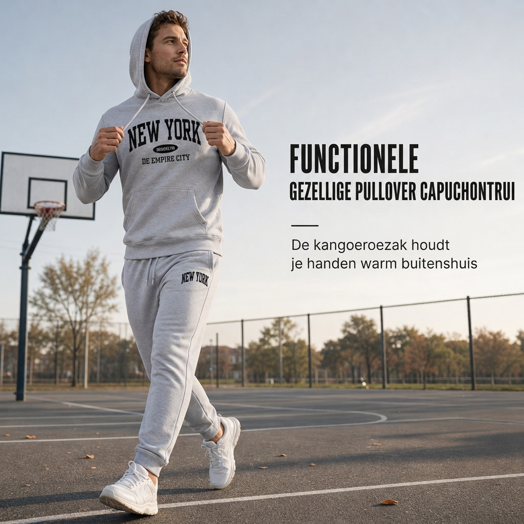 💖Hallo~ Mis het niet als je het leuk vindt🔥Gratis verzending✈️Heren Graphic Hoodie en Trainingsbroek Set