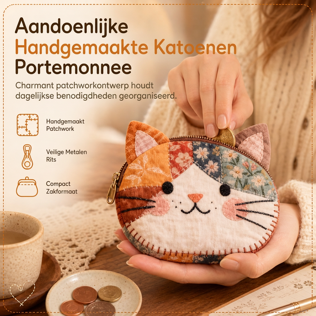 🚀Bespaar nu tijd & geld!😍Schattige Gewatteerde Katten Mini Portemonnee en Draagbare Kaarthouder Kleine Creatieve Zak voor Meisjes