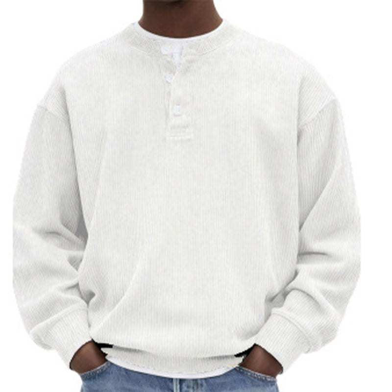 🤩 Haal het vandaag nog voordat het uitverkocht is!👇🎁Casual Corduroy Henley-shirt met Lange Mouwen voor Heren