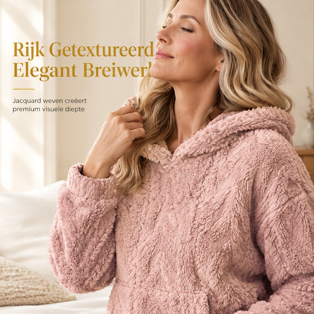 💋Geniet van een 30-daags probleemloos retourbeleid!✅️Zachte pluche hoodie met jacquard structuur