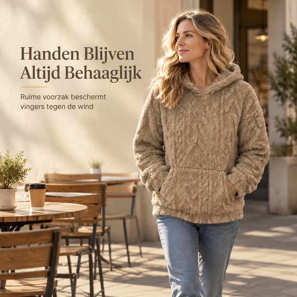 💋Geniet van een 30-daags probleemloos retourbeleid!✅️Zachte pluche hoodie met jacquard structuur