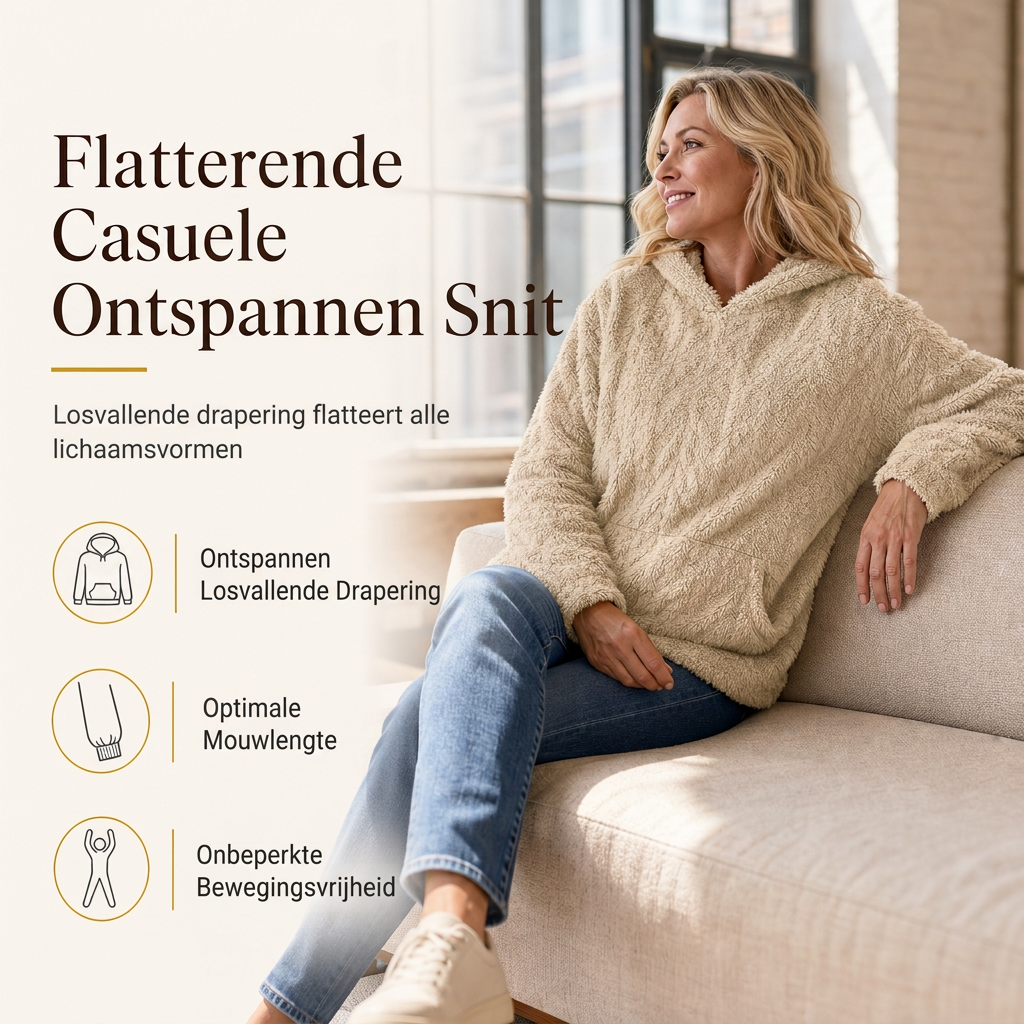 💋Geniet van een 30-daags probleemloos retourbeleid!✅️Zachte pluche hoodie met jacquard structuur