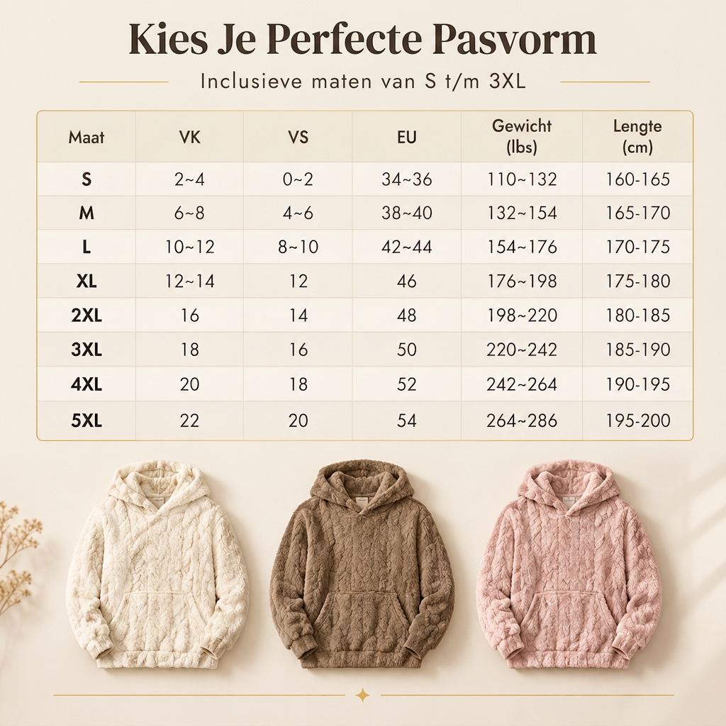 💋Geniet van een 30-daags probleemloos retourbeleid!✅️Zachte pluche hoodie met jacquard structuur