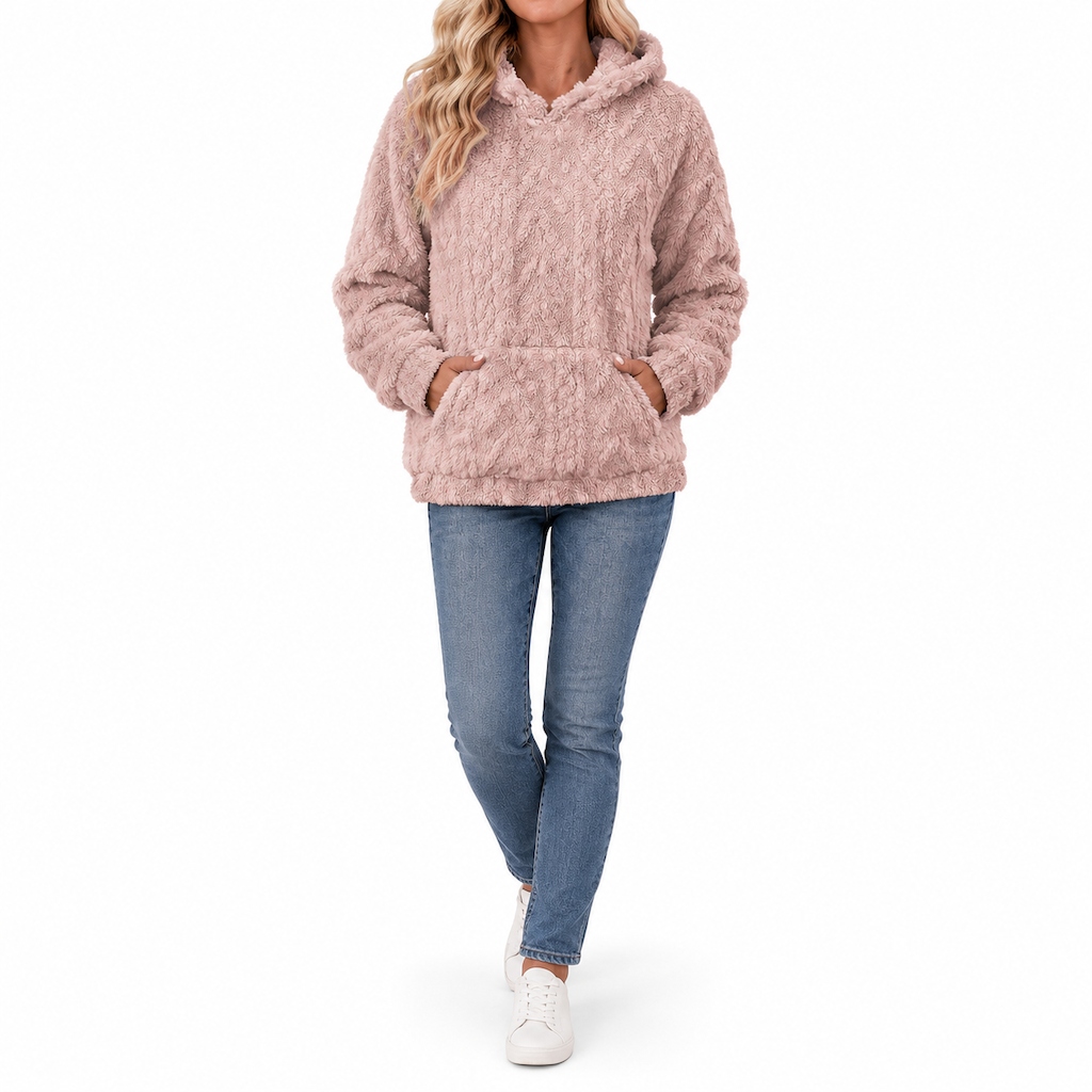 💋Geniet van een 30-daags probleemloos retourbeleid!✅️Zachte pluche hoodie met jacquard structuur