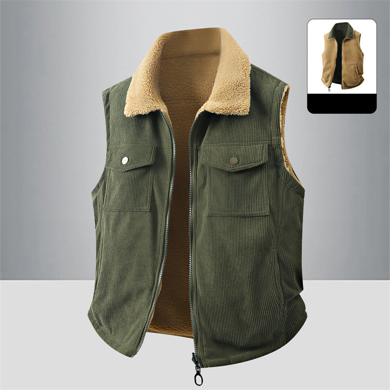 ✨Beperkte voorraad beschikbaar, mis het niet!🔥👍Unisex omkeerbaar corduroy warm vest