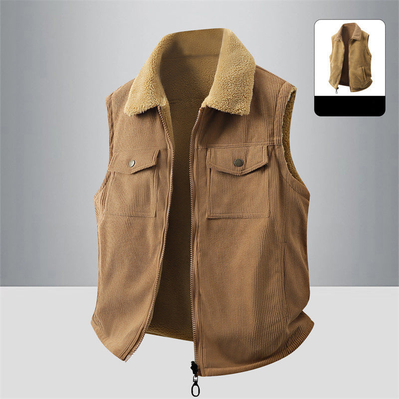 ✨Beperkte voorraad beschikbaar, mis het niet!🔥👍Unisex omkeerbaar corduroy warm vest