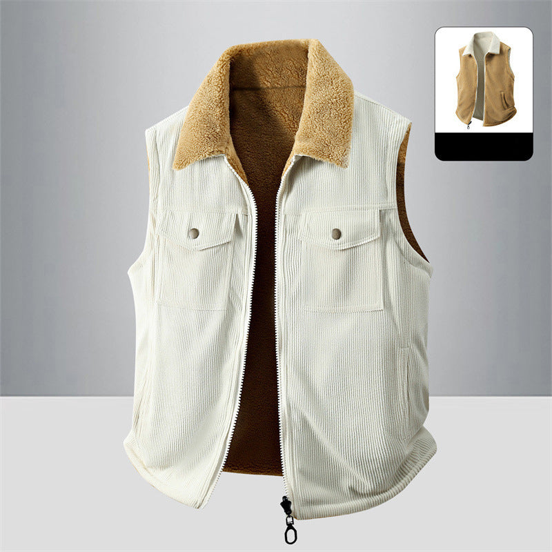 ✨Beperkte voorraad beschikbaar, mis het niet!🔥👍Unisex omkeerbaar corduroy warm vest
