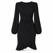 ✨Beperkte voorraad beschikbaar, mis het niet!🔥🔥Vrouwen effen kleur Puff Sleeve Bodycon-jurk