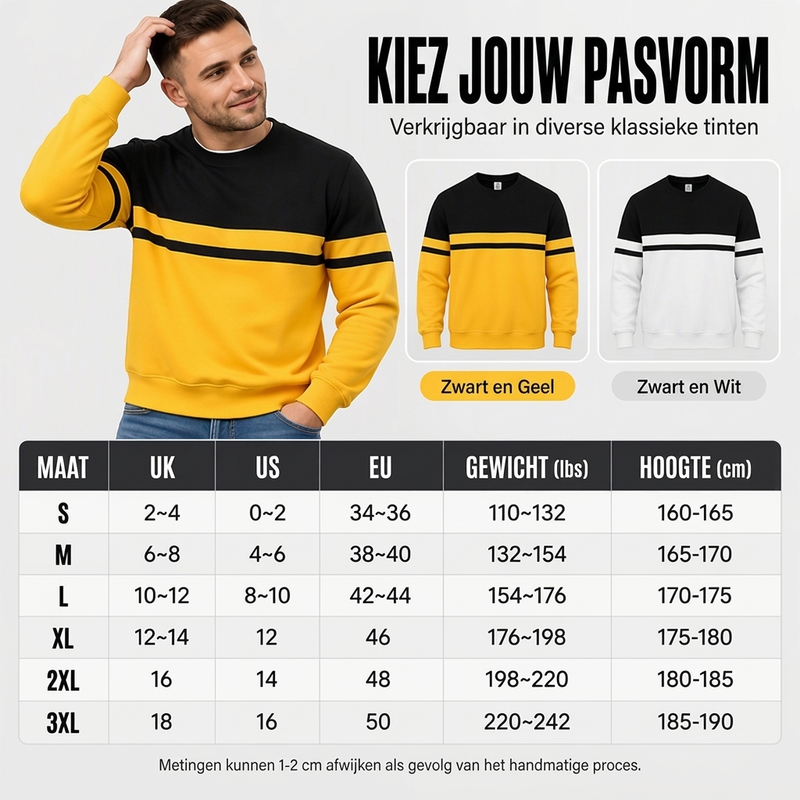 🚀Bespaar nu tijd & geld!😍Casual heren-sweatshirt met ronde hals en kleurblokken