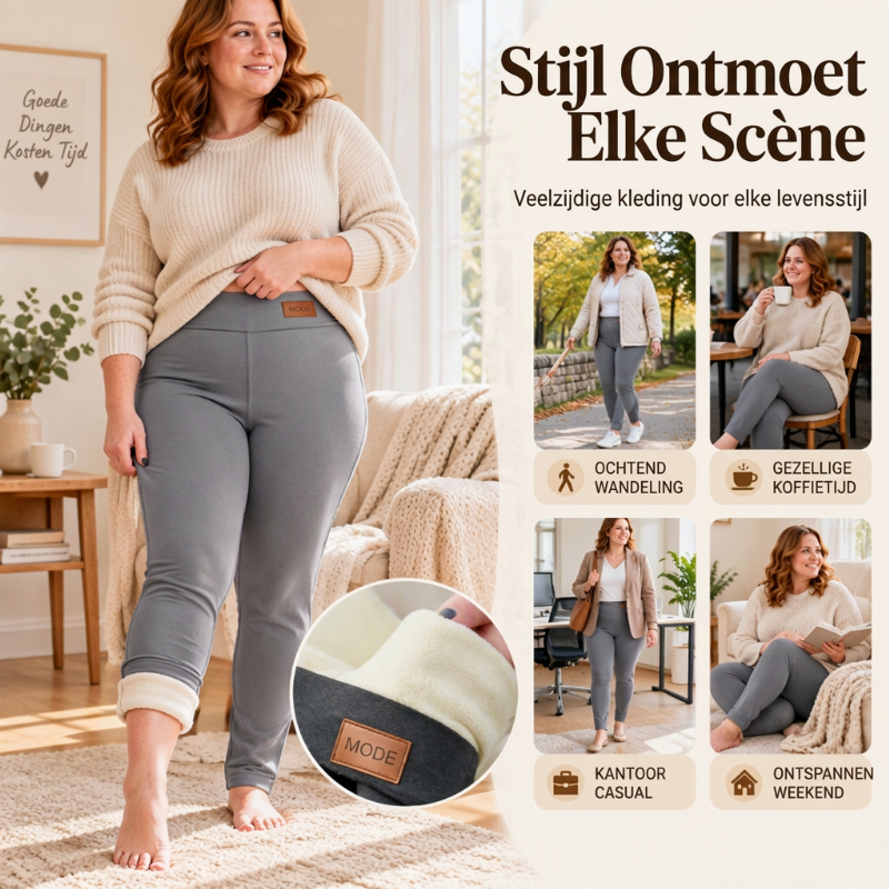 🔥Populair product ！✨Thermische leggings voor dames met hoge taille en pluche voering