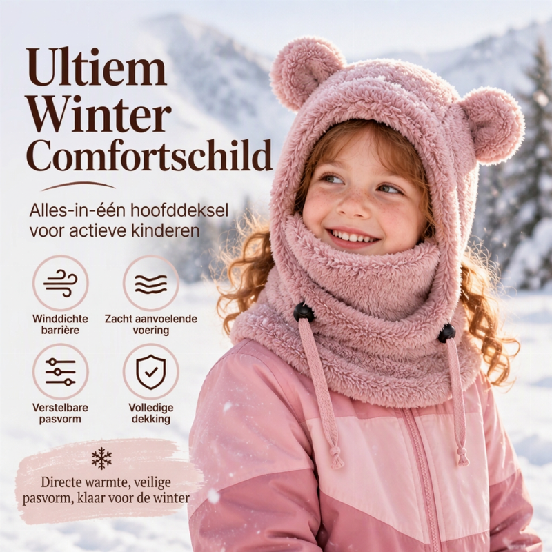 💋Geniet van een 30-daags probleemloos retourbeleid!✅️Kindermuts voor comfortabele warmte met schattige berenoren