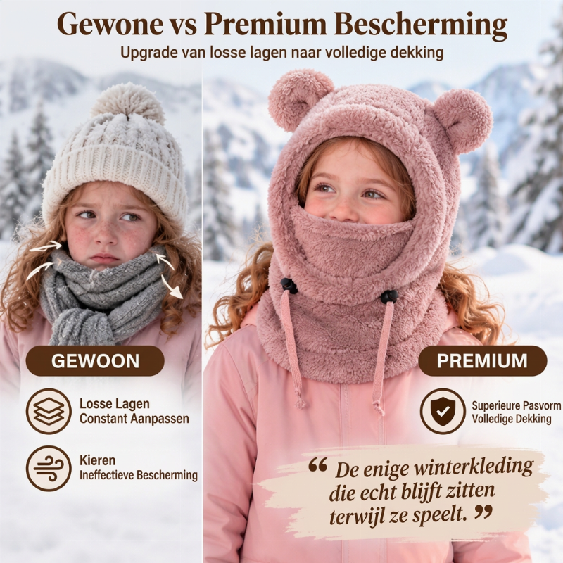 💋Geniet van een 30-daags probleemloos retourbeleid!✅️Kindermuts voor comfortabele warmte met schattige berenoren