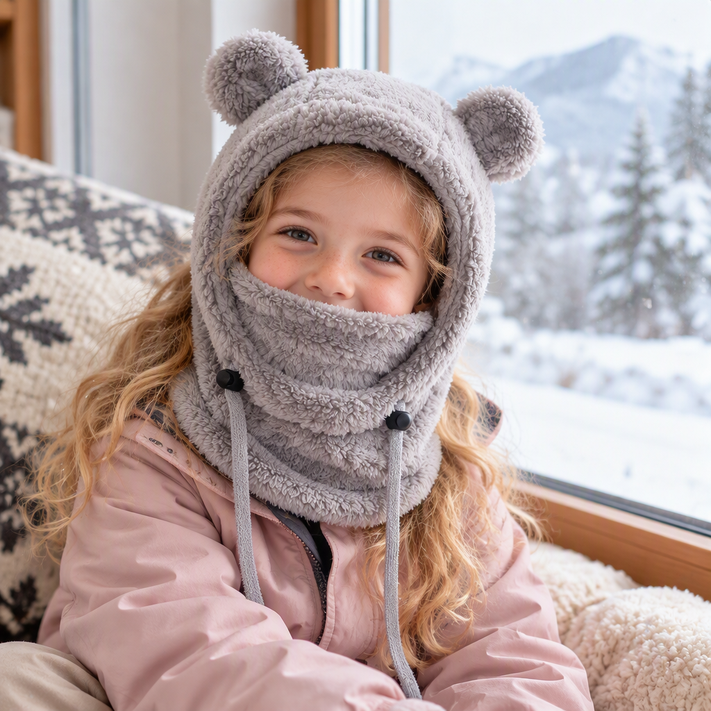 💋Geniet van een 30-daags probleemloos retourbeleid!✅️Kindermuts voor comfortabele warmte met schattige berenoren