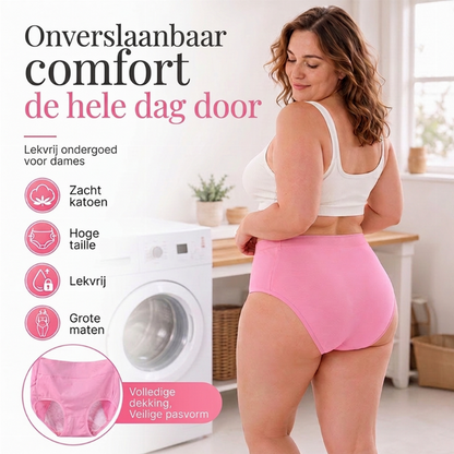 1 kopen🔥1 gratis🩲 Dames Maatje Meer Menstruatieondergoed | Geen zijdelingse lekken, geen drukkende tailleband – Veilig, ademend & comfortabel tijdens de menstruatie ✨