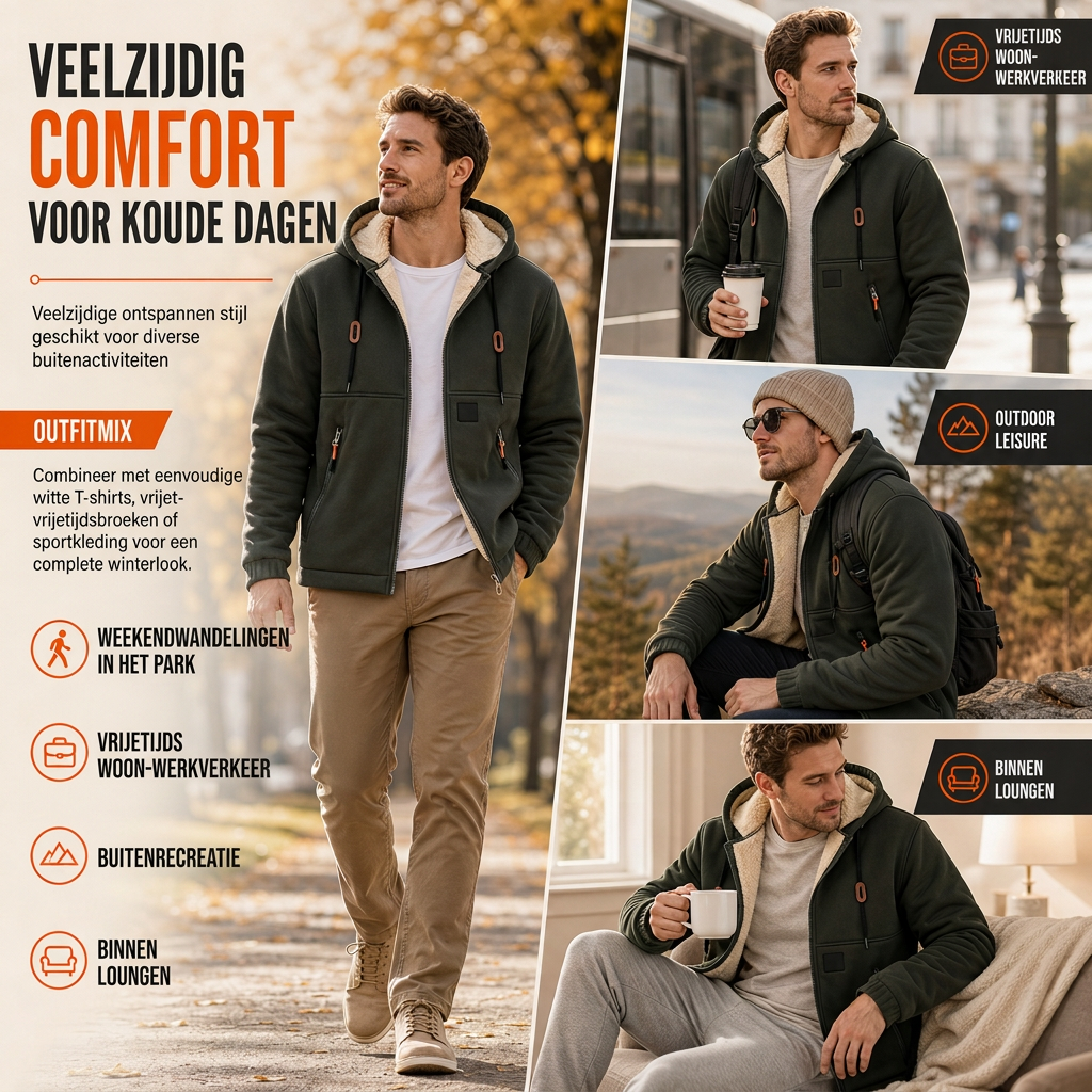 ✨Beperkte voorraad beschikbaar, mis het niet!🎉🎉Heren casual dik capuchon ritsvest