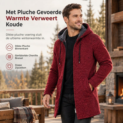 💖Hallo~ Mis het niet als je het leuk vindt🔥🔥Heren middelange dikke cardigan met capuchon
