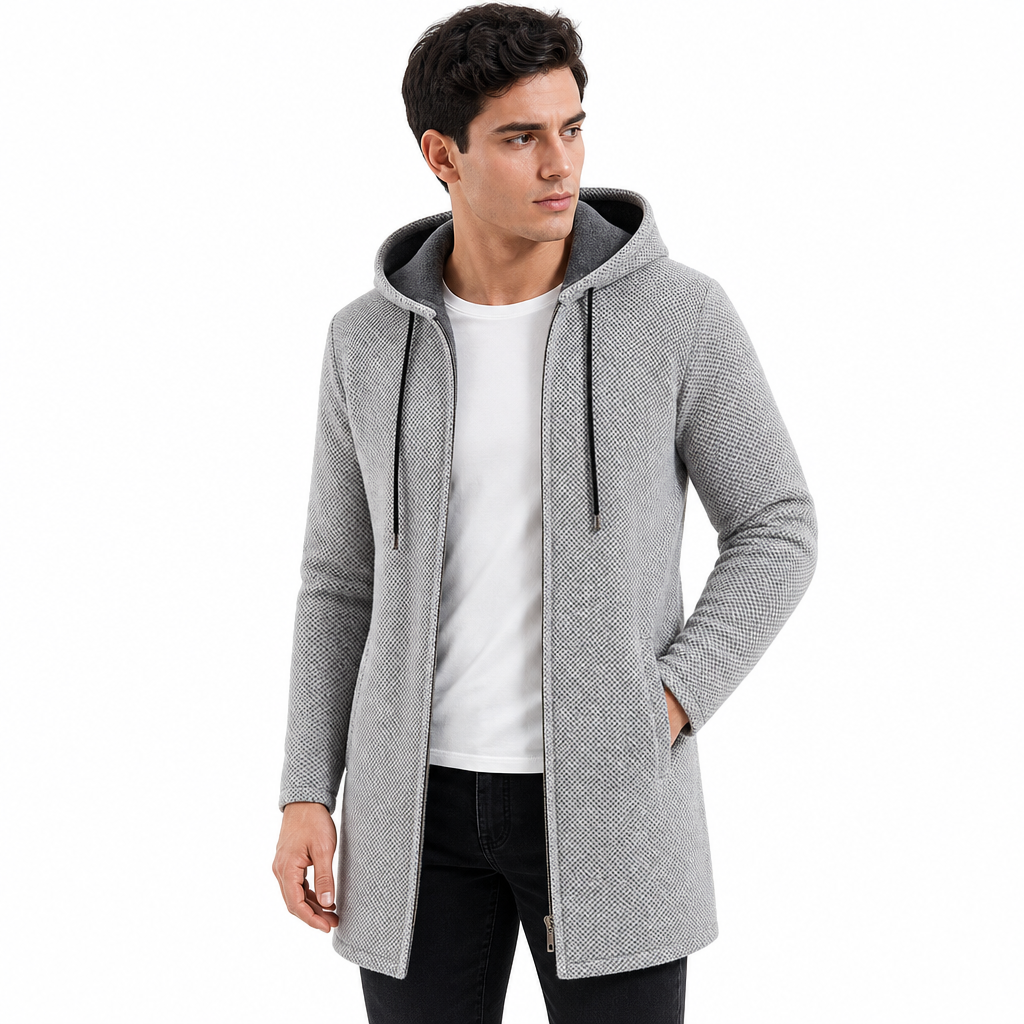 💖Hallo~ Mis het niet als je het leuk vindt🔥🔥Heren middelange dikke cardigan met capuchon