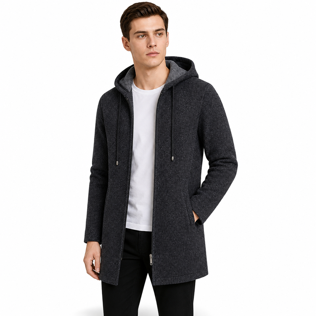 💖Hallo~ Mis het niet als je het leuk vindt🔥🔥Heren middelange dikke cardigan met capuchon