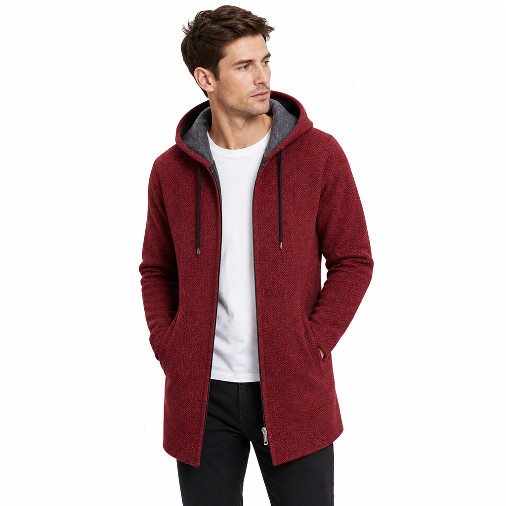 💖Hallo~ Mis het niet als je het leuk vindt🔥🔥Heren middelange dikke cardigan met capuchon