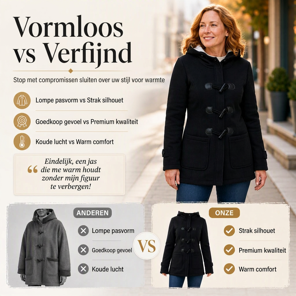 ✨Beperkte voorraad beschikbaar, mis het niet!🔥🔥Dames Winter Warme Jas met Capuchon en Doodsknoop
