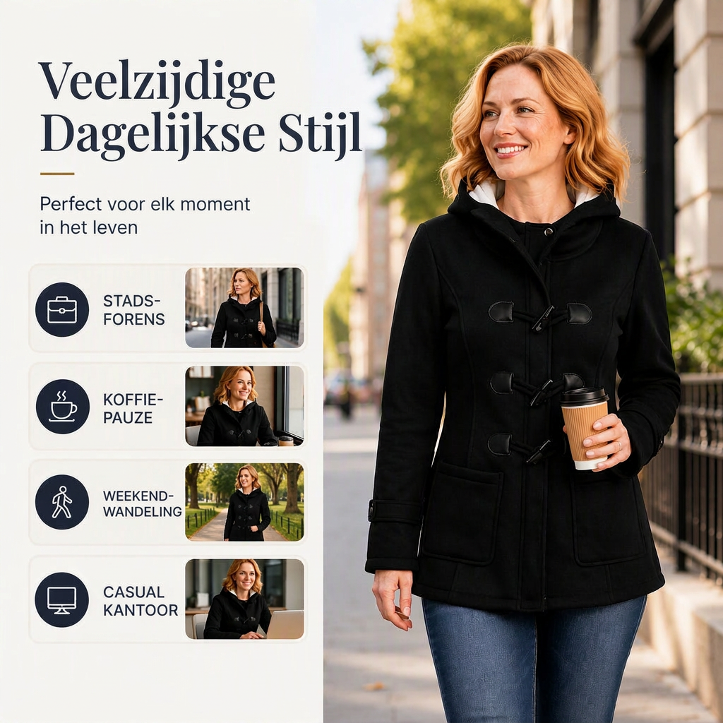 ✨Beperkte voorraad beschikbaar, mis het niet!🔥🔥Dames Winter Warme Jas met Capuchon en Doodsknoop