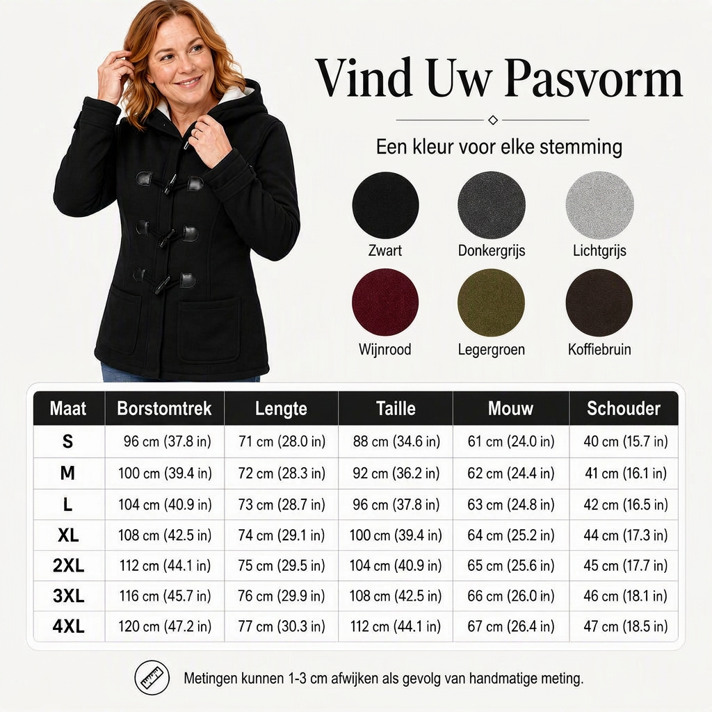 ✨Beperkte voorraad beschikbaar, mis het niet!🔥🔥Dames Winter Warme Jas met Capuchon en Doodsknoop