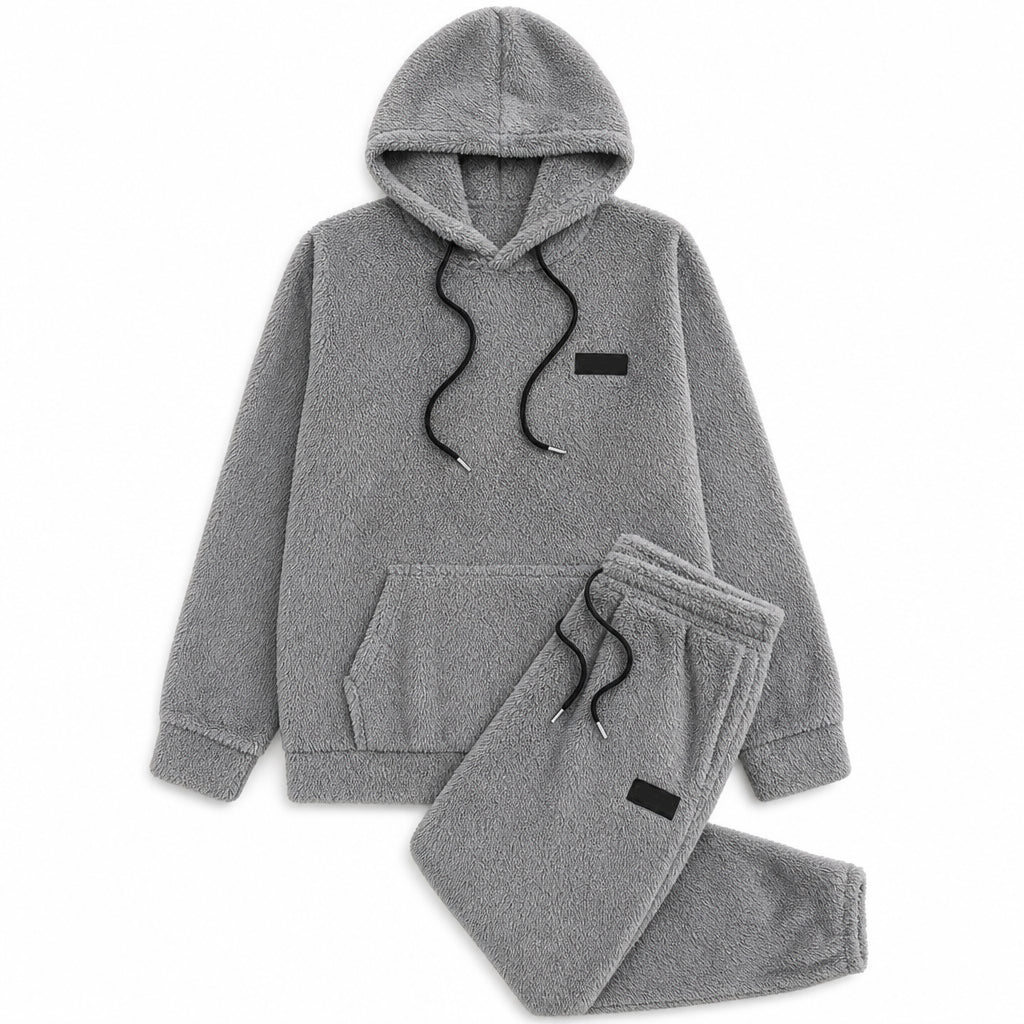😍Koop meer, bespaar meer!🌸Tweedelige set heren winter warme schapewol hoodie en broek