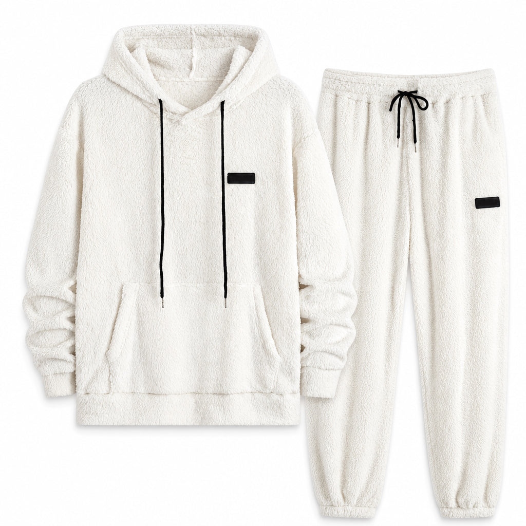 😍Koop meer, bespaar meer!🌸Tweedelige set heren winter warme schapewol hoodie en broek