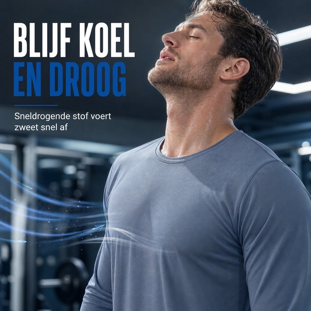 😍Koop meer, bespaar meer!🌸Snel droogmakend mannen shirt met ronde hals en lange mouwen