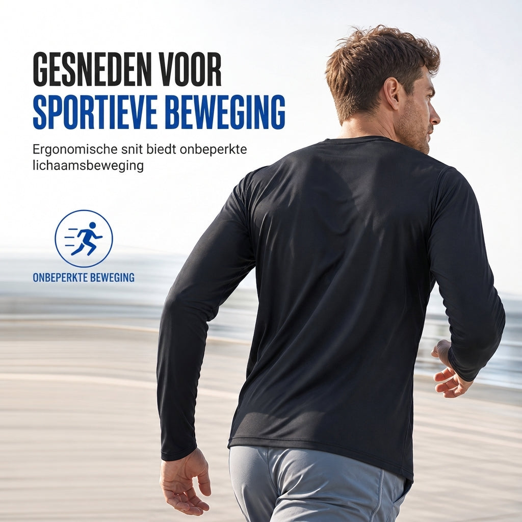 😍Koop meer, bespaar meer!🌸Snel droogmakend mannen shirt met ronde hals en lange mouwen