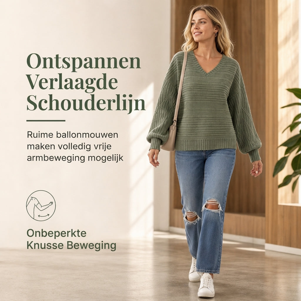 🔥Populair product ！✨Vrouwen Casual Lange Mouwen V-hals Top