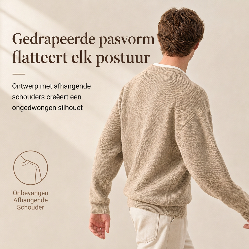 🔥Populair product ！✨Herens Retro Henley Hals Mock Two Piece Trui Relaxed Fit Lange Mouw Knit Pullover voor Herfst en Winter