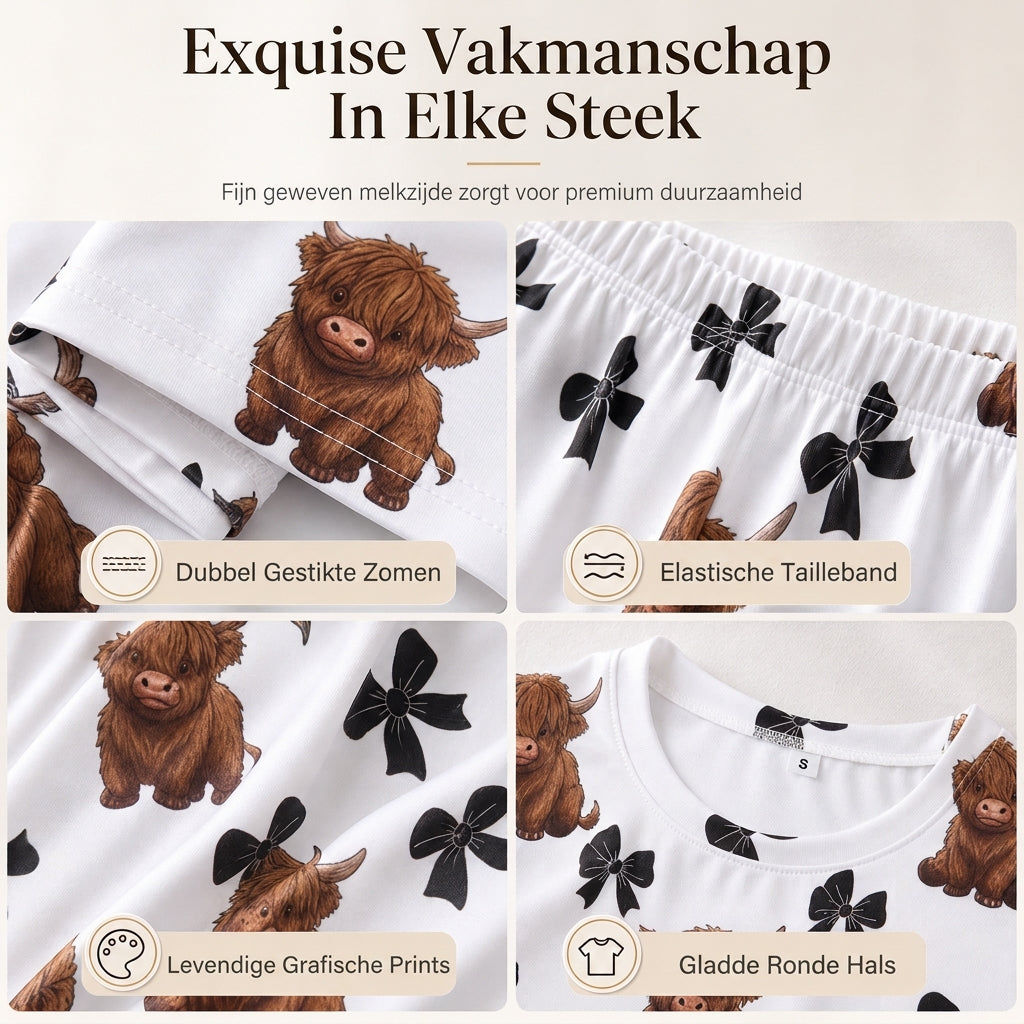 🔥Populair product ！✨Dames Pyjamaset van Zacht Milk Silk - Lange Mouwen Top en Lange Broek, Casual Loungewear